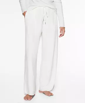 Велюровые брюки Oysho, бледно-экрю