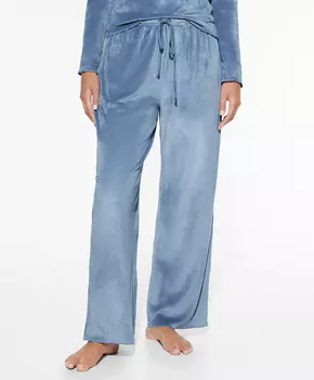 Велюровые брюки Oysho, серо-голубой