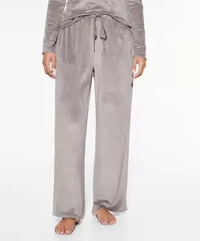 Велюровые брюки Oysho, серо-серый