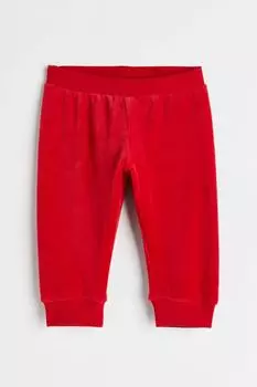 Велюровые джоггеры H&amp;M, красный