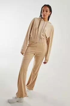 Велюровые джоггеры-клеш Pink Vanilla, бежевый