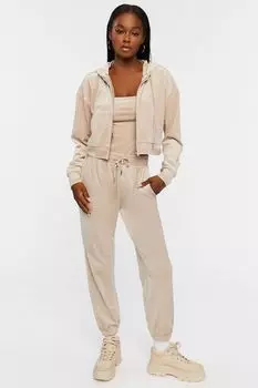 Велюровые джоггеры на шнурке Forever 21, серый