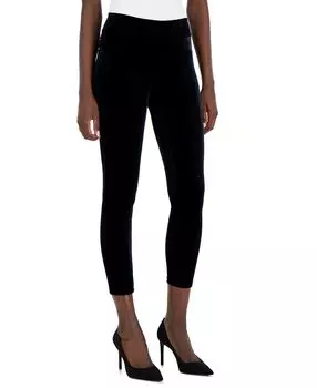 Велюровые леггинсы без застежек Anne Klein, черный