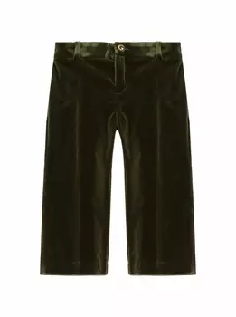 Велюровые прямые брюки Gucci, зелёный