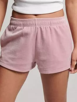Велюровые шорты с логотипом Superdry, вечное свечение розовый