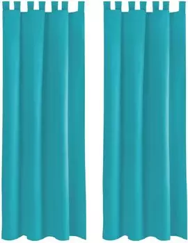Велюровые шторы на люверсах 140х240 см 2 шт. Графитово-серые шторы с отделкой Bestlivings, бирюзовый