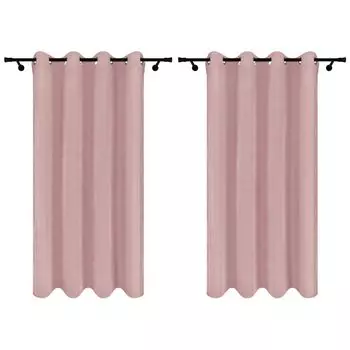 Велюровые шторы с люверсами 140х240 см 2 шт серые готовые шторы Voppi, розовый