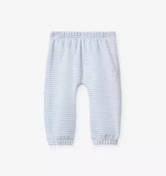 Велюровые спортивные штаны с анималистичной вышивкой на возраст 1-18 месяцев Benetton, голубой