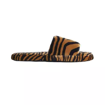 Велюровые тапочки H&amp;M Print Zebra, коричневый