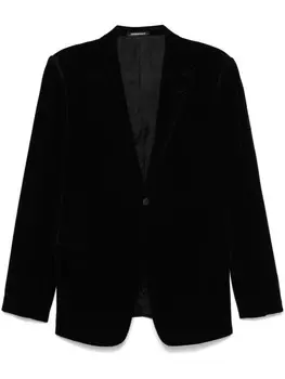 Велюровый блейзер Emporio Armani, черный
