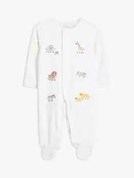 Велюровый комбинезон John Lewis baby safari Animal кремового цвета