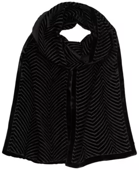 Велюровый шарф-палантин с логотипом Burnout Lauren Ralph Lauren, черный