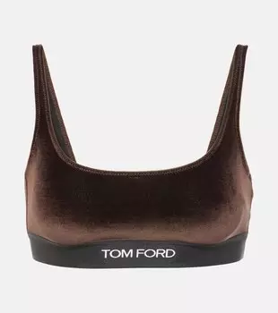 Велюровый топ-бюстгальтер Tom Ford, коричневый