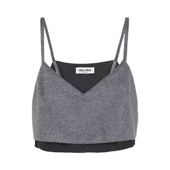 Велюровый топ Miu Miu Серый