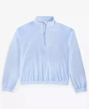 Велюровый топ с молнией без четверти для больших девочек Id Ideology, фиолетовый