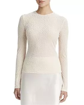 Велюровый топ Vince Burnout, бежевый