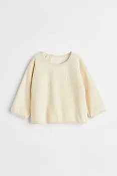 Велюровый топ в рубчик H&M, сливочный