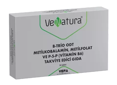 VeNatura B-Trio ODT Метилкобаламин Метилфолат и P-5-P (витамин B6) 30 таблеток