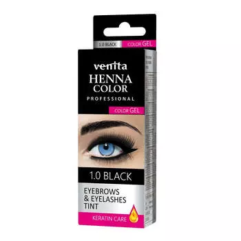 Venita Гель-краска Henna Color Gel для бровей и ресниц 1.0 Черный
