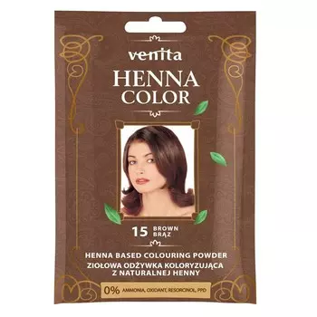 Venita, Henna Color, кондиционер-краситель, саше, 15 коричневый, 30 г