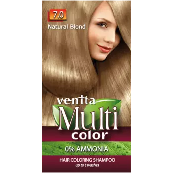 Venita Multi Color шампунь для окрашивания волос 7.0 натуральный блонд, 40 г