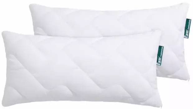 Вентилятор. Комфортная подушка из микрофибры "Холлофил Актив с чехлом MF", (2 шт.), полный контроль температуры и влажности F.a.n. Schlafkomfort 80х80 см, белый