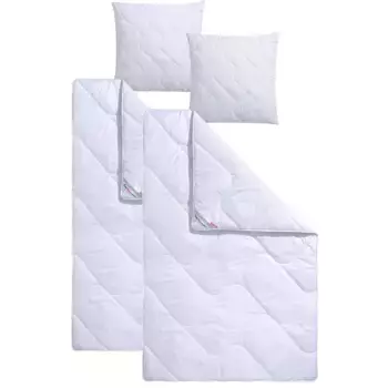 Вентилятор, одеяло из микрофибры + подушка из микрофибры «Climacontrol II», (экономный набор), оптимизированная функция климата благодаря вентиляционной ленте Fan, белый