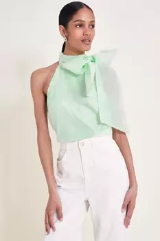 Вера органза топ Monsoon, зеленый