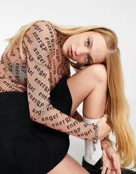 Верблюжье боди из флока ASOS DESIGN angel energy