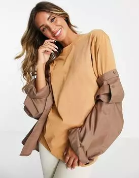 Верблюжья футболка оверсайз ASOS DESIGN