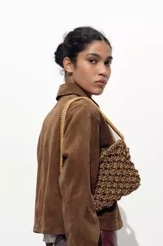 Веревочная сумка через плечо ZARA, разноцветный