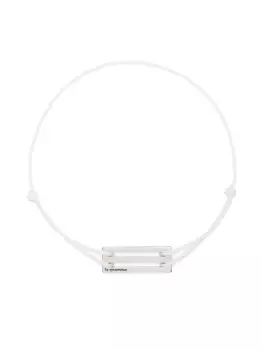 Веревочный браслет с серебряной вставкой Le Gramme, белый