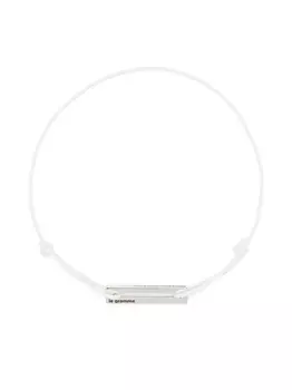 Веревочный браслет с серебряной вставкой Le Gramme, белый