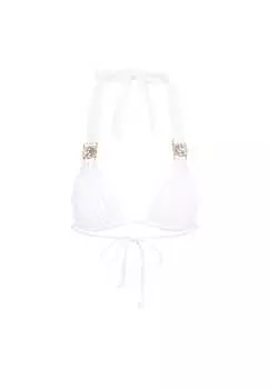 Верх бикини amour с отделкой из сверкающих камней Moda Minx, белый