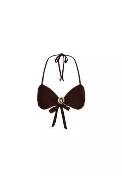 Верх бикини amour со сверкающими блестящими камнями Moda Minx, цвет coffee