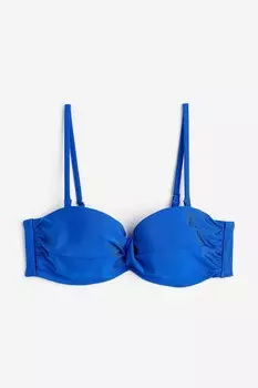 Верх бикини-балконет H&M, ярко-голубой