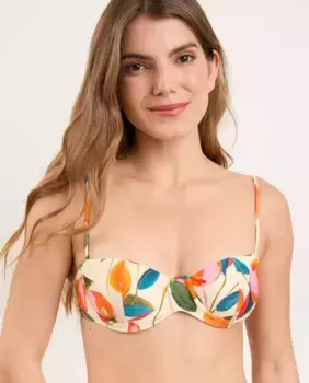 Верх бикини-балконет с принтом и подкладкой Ro de Sol, мультиколор