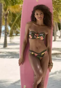 Верх бикини BANDEAU LASCANA, зеленый