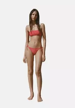 Верх бикини BANDEAU WITH METALLIC APPLIQU Mango, красный