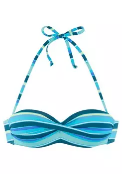 Верх бикини бандо s.Oliver, цвет Blue/Turquoise/Aqua