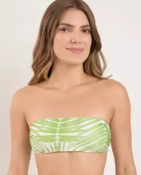 Верх бикини-бандо с принтом и подкладкой Ro de Sol, зеленый