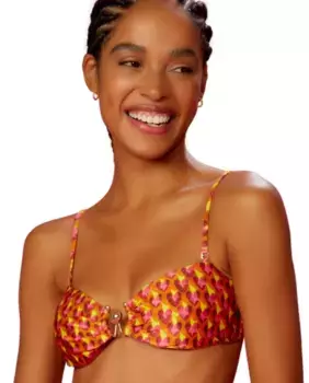 Верх бикини-бандо с принтом и подкладкой Blueman, оранжевый