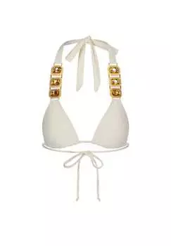 Верх бикини Boujee с отделкой из сверкающих камней Moda Minx, цвет coconut