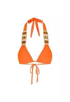 Верх бикини Boujee с отделкой из сверкающих камней Moda Minx, оранжевый
