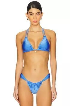 Верх бикини-бралетт с бретелью через шею Kulani Kinis, цвет bluebell
