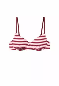 Верх бикини Calzedonia, полоски морские в полоску бордовые