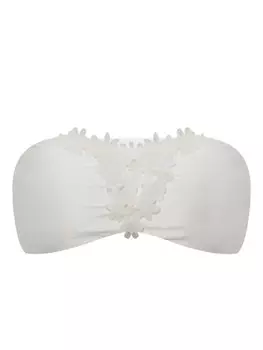 Верх бикини Cult Gaia с цветочной аппликацией, белый