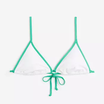 Верх бикини H&M Padded Triangle, белый/зеленый