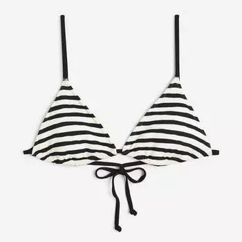 Верх бикини H&amp;M Padded Triangle, черный/белый