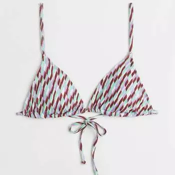 Верх бикини H&amp;M Padded Triangle, коричневый/фиолетовый/зеленый